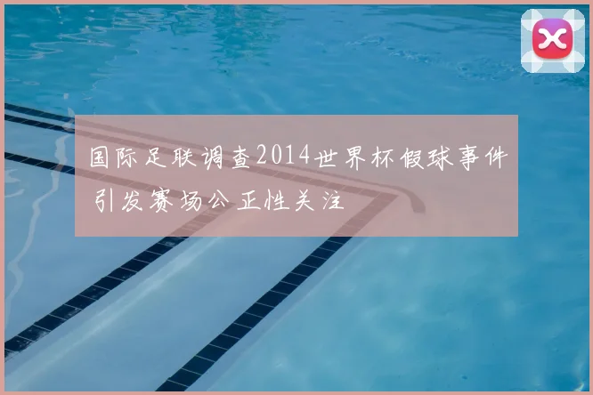 国际足联调查2014世界杯假球事件 引发赛场公正性关注
